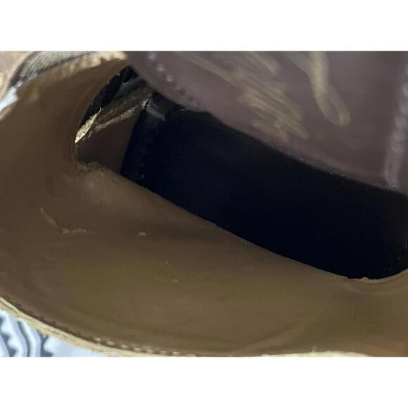 Fergie Brown leather Wedge Sandals Stud Accents 8.5 - Picture 8 of 8